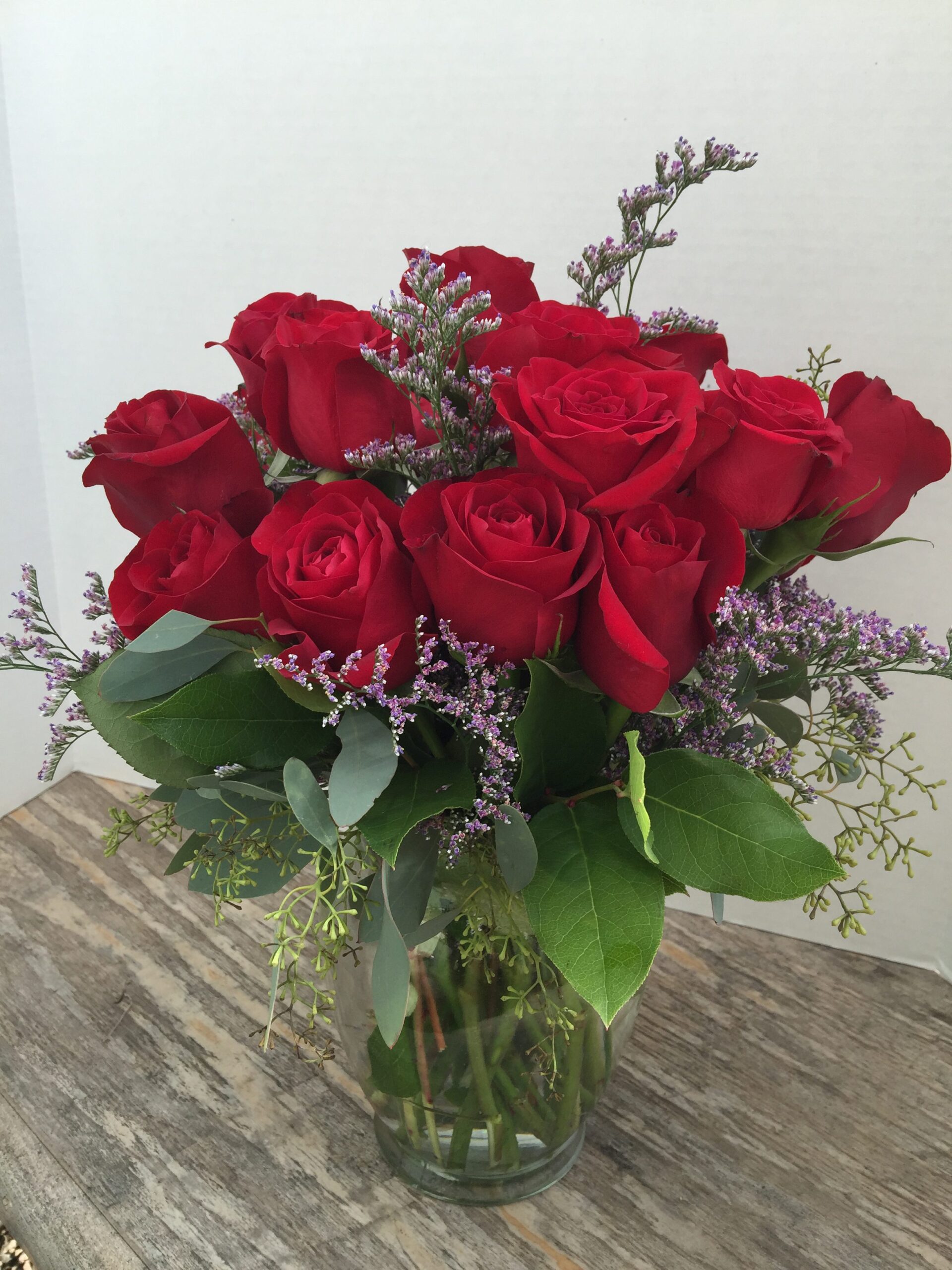 Red Roses in Short Vase - Gulbankian Florist