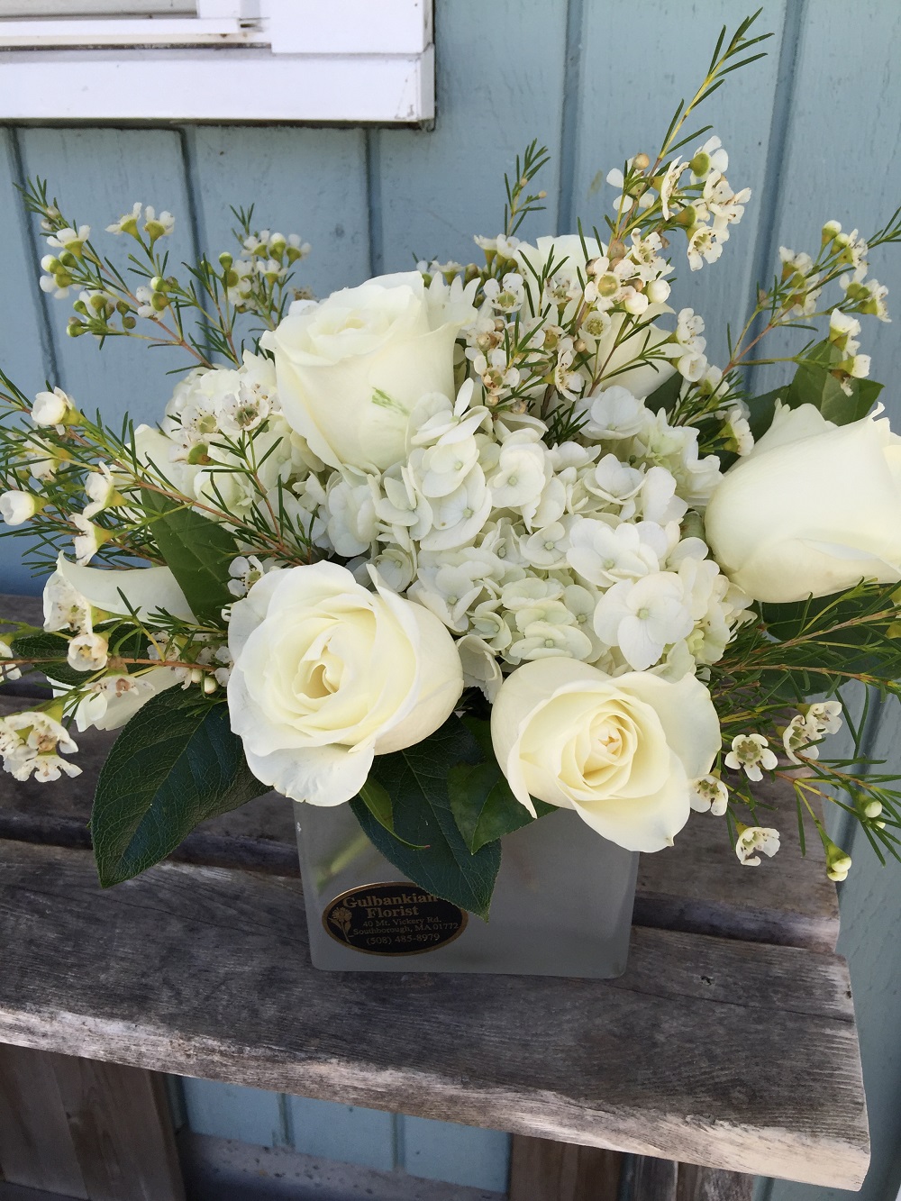 white flowers on vase