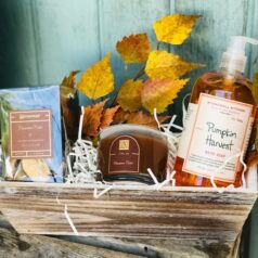 A Pumpkin Themed Soap Kit in a Crate
