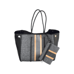 The Ella Tote Charcoal Gray with Gold
