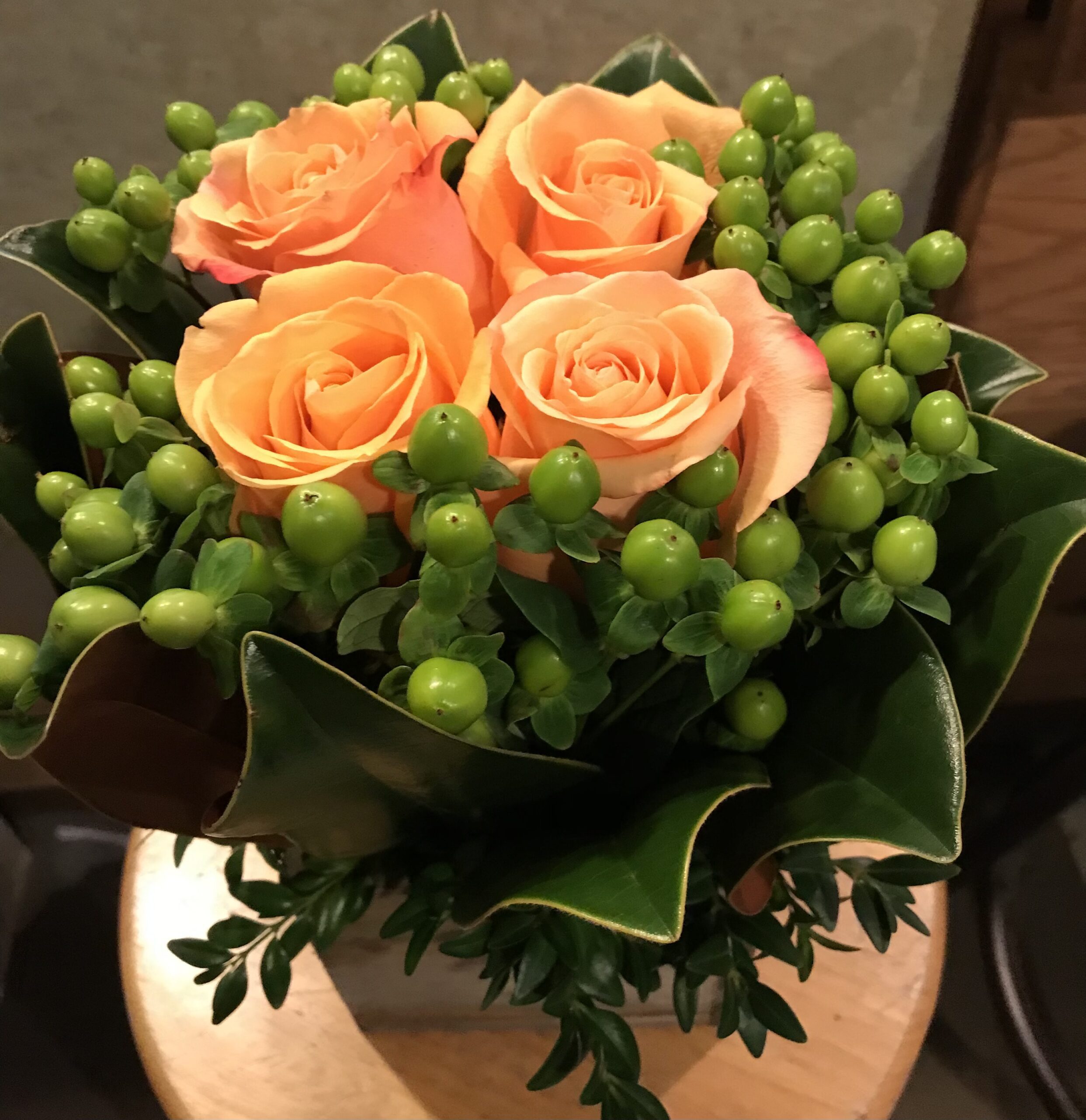 Orange Color Roses With Green Buds