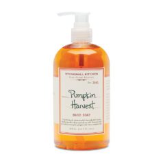 A bottle of pumpkin harvest body wash.