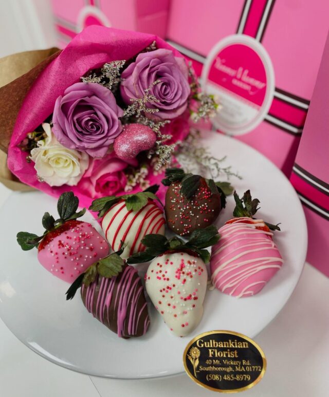 Flowers & Chocolate Covered Strawberries by Yummy Mummy Bakery