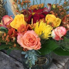Thanksgiving cylinder centerpiece workshop at Gulbankian Florist, Monday, November 23rd @6:30 pm