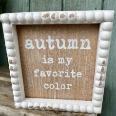 Framed sign with "autumn is my favorite color.